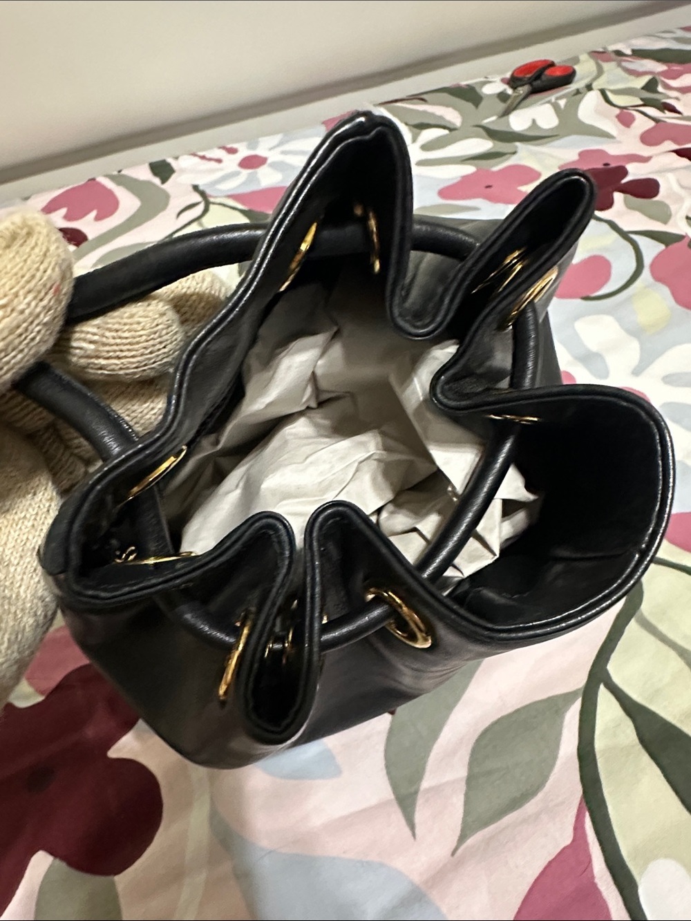 Salvatore Ferragamo Black Leather Drawstring Mini Bucket/Backpack - Picture 9 of 15
